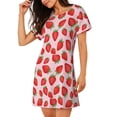 thumbnail image 2 of Disketp Strawberries para Camisón Corto de Manga Corta para Mujeres, Camisón Cómodo con Escote Redondo, Bonito y Confortable, 2 of 6
