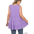 thumbnail image 3 of Zenana Women & Plus Summer Casual Sleeveless Tiered Ruffle Tunic Peplum Tank Top, 3 of 4