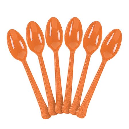PLASTIC SPOONS - ORANGE