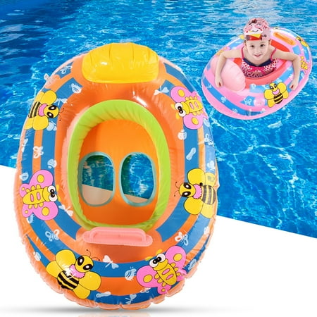 Beach Swim Ring 1 Pc Inflatable Kids Baby Swimming Seat Beach Swim Pool Care Aid Trainer Float Ring Swimming Aid Random Color ()
