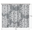 thumbnail image 5 of Gray and White Floral Pattern Shower Curtain 84"x72" ,Bathroom Decorative Shower Curtains Set with 12 Hooks,Modern Waterproof Washable Shower Curtain, 5 of 6