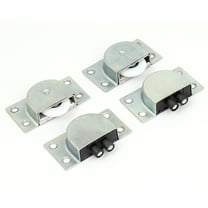 Uxcell Furniture Wardrobe Plastic Wheel Metal Sliding Door Roller Set 2 Pairs