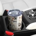 thumbnail image 5 of 20 Oz Paw Prints and Bones Coffee Tumbler Double Wall Insulated Stainless Steel Water Bottle | Metal Reusable Thermoses Flask with Cup Cap | Leak & Sweat Proof with Anti-Dust Lid, 5 of 7