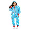 thumbnail image 1 of Combinaison à Capuche pour Femmes, Pantalon Long de Noël, Justaucorps à Manches Longues, Pyjama, Tenue d'Intérieur, 1 of 3