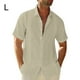 thumbnail image 3 of Minnieouse Camisa con botones para hombre, para viajar, senderismo, verano, fiesta en la piscina, caminar en la playa, Tops ajustados, ropa de Camisetas Caqui L, 3 of 5
