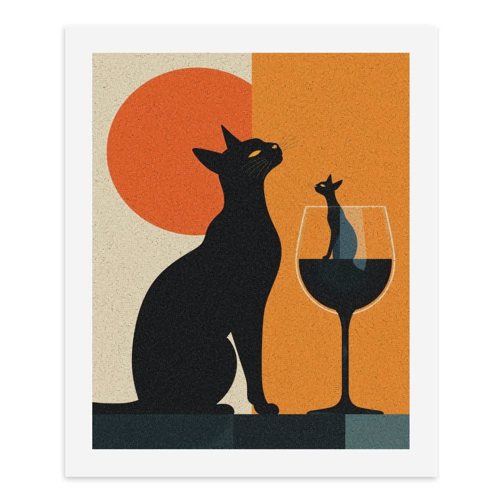 Paint By Numbers Kit for Adults Beginner - DIY Cat Silhouette Abstract Art 디자인 Canvas Painting Kits for Adults, Frameless Paint By Number for Adults for Home Wall Decor 16x20 Inch