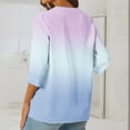 thumbnail image 4 of Jewelreauty Women Tunic Tops Casual Notch Neck Elbow Length Button T-Shirts Summer Trendy Tee, 4 of 6