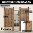 thumbnail image 4 of Homacer Black Rustic Sliding Barn Door Hardware Kit, for Two/Double Doors, 13ft Long Flat Track, Straight Design Roller, Heavy Duty, for Interior & Exterior Use, 4 of 7