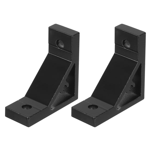 Uxcell 2Pack 90 Degree Angle Aluminum Profile Corner Brackets Joint Connectors for 3030 Series (Black)