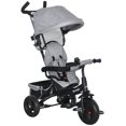 thumbnail image 1 of Qaba 6 in 1 Toddler Tricycle Stroller with Basket, Canopy, Grey, 1 of 9