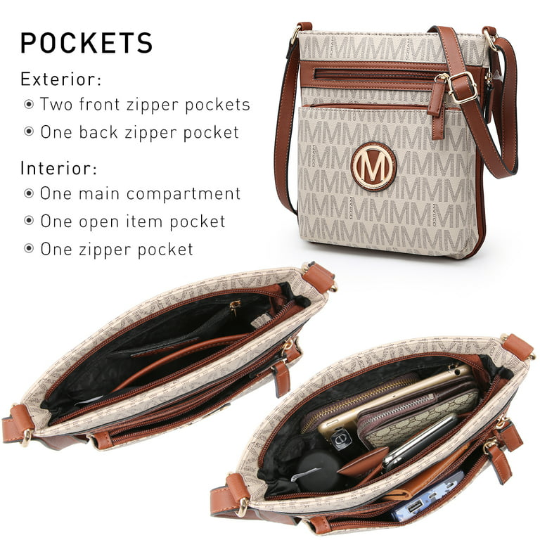 MKP Medium Crossbody Purses Multi Pockets Crossover Bag Signature