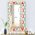thumbnail image 2 of DESIGN ART Designart 'Orange Yellow and Green Shapes' Mid-Century Mirror - Vanity Printed Mirror 27.6 in. wide x 39.4 in. high, 2 of 4