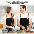 thumbnail image 5 of 4X Tablier de Chef - Dos Tablier pour Hommes Femmes, Cuisine avec Bretelles Réglables et Poches (Noir), 5 of 5