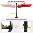 thumbnail image 4 of Outsunny 8'x8' Square Patio Hanging Offset Umbrella w/ Cross Base Wine Red, 4 of 9