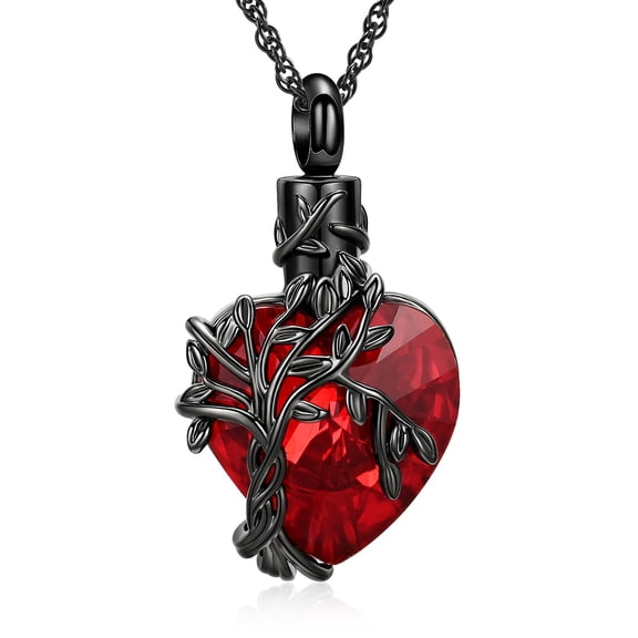 Tree of Life Heart Urn Pendant Cremation Jewelry for Ashes Holder Memory Necklace Memorial Jewelry