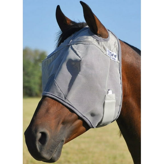 Cool Cashel Crusader Sun Fly Mask: Ultimate UV & Fly Protection for Horses Horse / Standard / No Ears | Gray