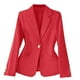 thumbnail image 2 of Blazer de mujer de manga larga con solapa de color sólido, chaqueta de traje informal, top de poliéster para mujer, 2 of 4