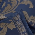 thumbnail image 6 of Chezmoi Collection Valor 7-Piece Bed in a Bag King, Navy/Gold Luxury Jacquard Floral Comforter with Sheets Set for All Season, 6 of 8