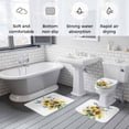 thumbnail image 6 of Summer Floral Bathroom Rugs Set Watercolor Blue Butterfly Rustic Farmhouse Sunflower Non Slip Absorbent Soft Bath Mats 3 Piece Set with Bathroom Rug, U-Shaped Floor Mat, Toilet Seat Cover Large Size, 6 of 9