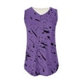 thumbnail image 5 of Lovskoo Tank Tops for Women Print Tops V-Neck Basic Undershirt Casual Flowy Summer Sleeveless T-Shirt Purple M, 5 of 6