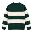 thumbnail image 5 of HILEELANG Girls Striped Cardigan Sweater, V-Neck Button Front Knit Cardigan for School and Casual Wear, Forest Green/Cream, Sizes 10Y, 5 of 14