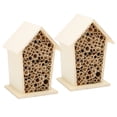 thumbnail image 2 of Mgaxyff 2Pcs Wooden Bee House Wood Bee Room Nests Box for Garden Decor Wooden Bee Shelter, 2 of 10