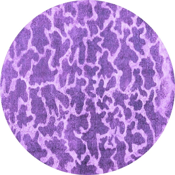 Ahgly Company Indoor Round Abstract Purple Contemporary Area Rugs, 5' Round