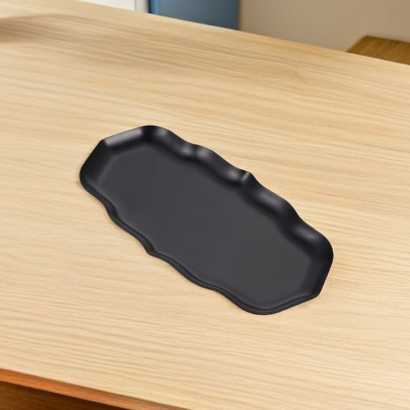 VORCOOL Black Stainless Steel Bathroom Vanity Tray Decorative Jewelry Storage Dish