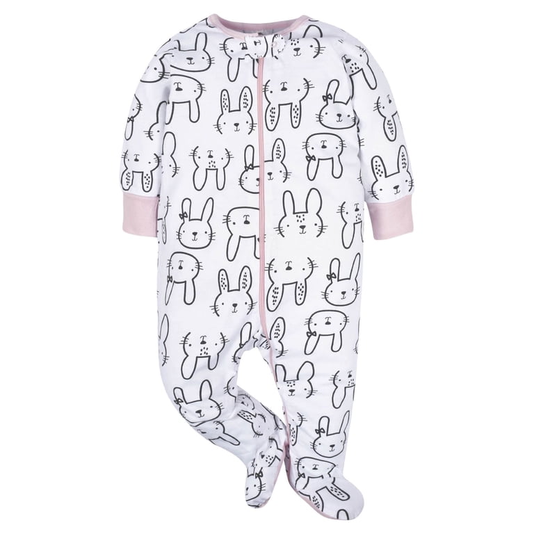Gerber Baby Girl Sleep 'N Play Footed Pajamas 4-Pack photo 3