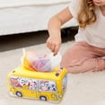 thumbnail image 3 of Caja de pañuelos para bebé Cajón de autobús con 10 toallas de mano Tejido arrugado para Montessori amarillo Macarena Juego sensorial, 3 of 8