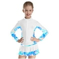 thumbnail image 2 of Kaerm Kids Girls Zipper Figure Ice Skating Top Athletic Sport Training Jacket Long Sleeve Sparkly White 4, 2 of 6