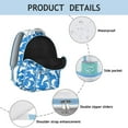 thumbnail image 4 of Cute Baby Whale and Shark Backpack Durable Waterproof Composite Oxford Cloth with Blue Hand Drawn Nautical Creatures, Adjustable Straps, Large Capacity for Outdoor and School Use, 4 of 6