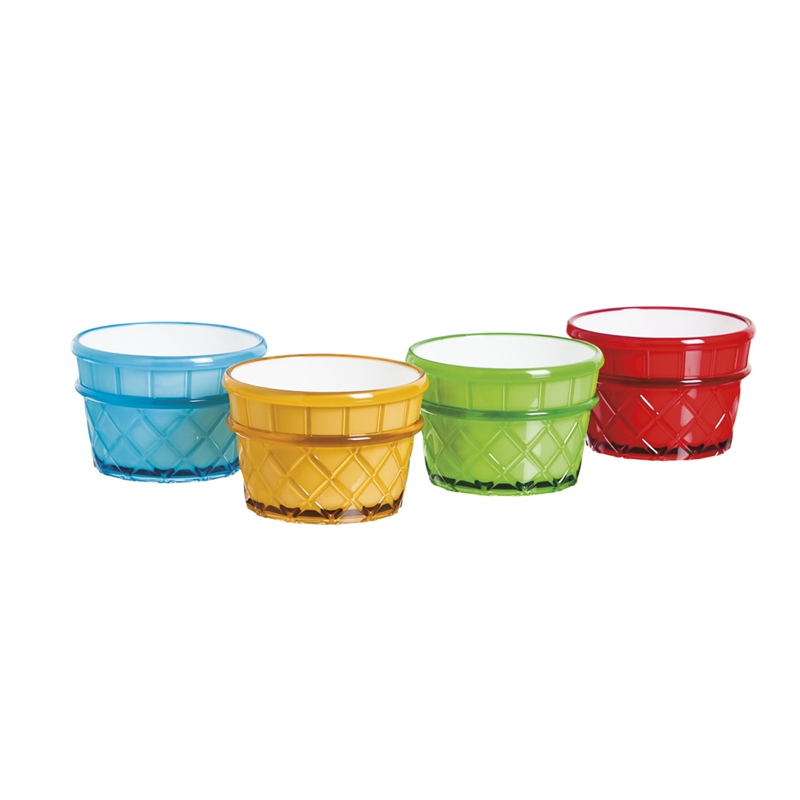 Double Walled Ice Cream Bowls, Set of 4