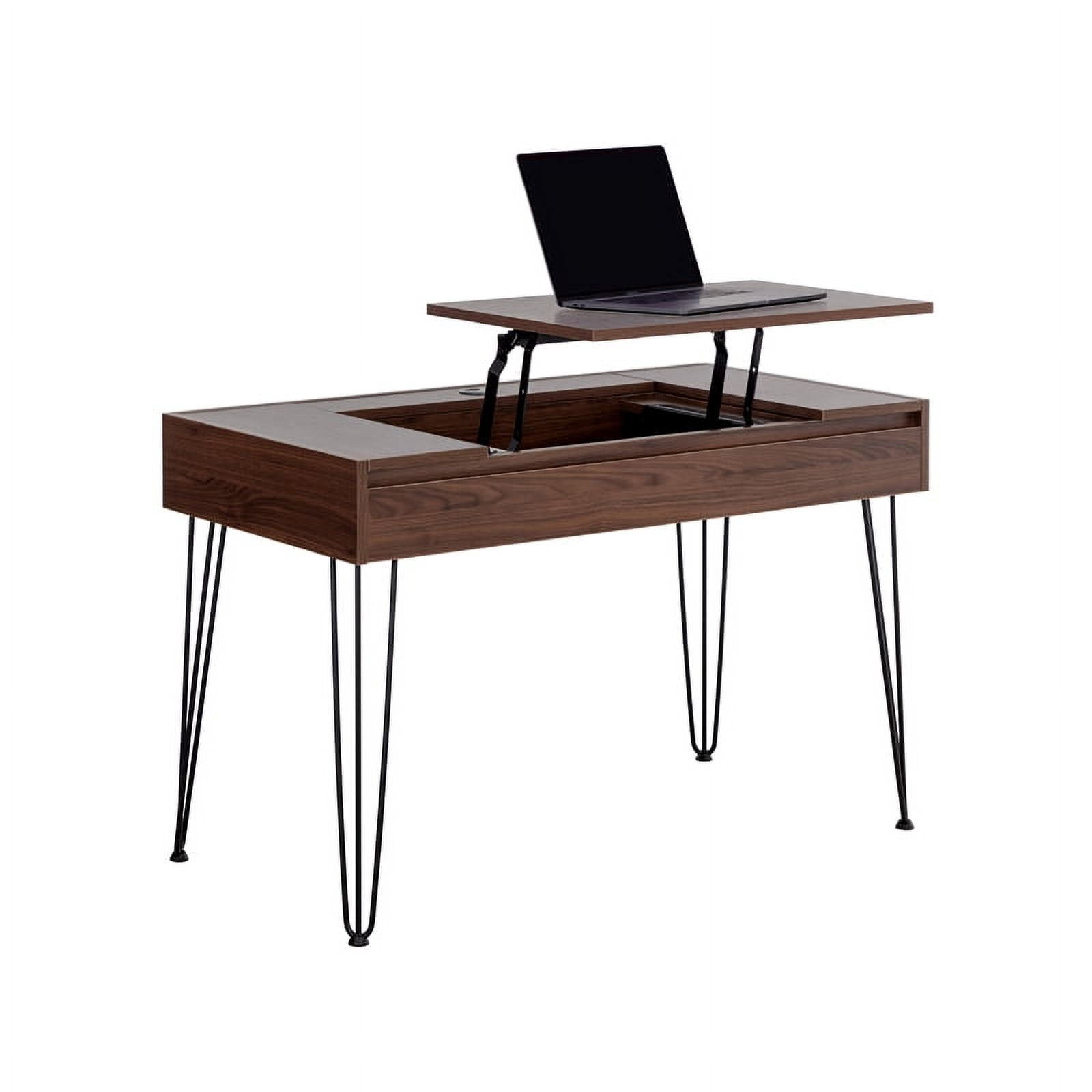 Brant House Niko Wood Desk with 4 Compartments in Walnut Brown