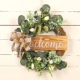 thumbnail image 4 of OUSITAID Half Coverage Wreath  13*15.7” Inch Spring Wreaths for Front Door Outside Artificial Wreath for Summer  Welcome Front Door Wreath for Farmhouse, 4 of 10