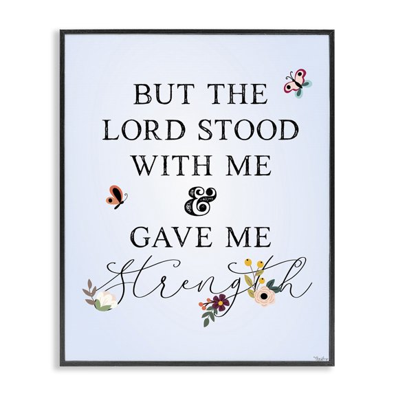 Stupell Industries French Country Lord Stood With Me Faith Based Floral Black Framed Giclee Art, 11 x 14, by Gigi Louise