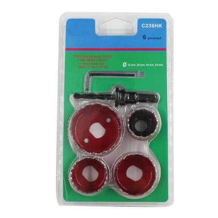 

Reiche Hole Saw Cutter Wood Gypsum Board PVC Plastic Hole Drilling Tool 32/38/44/54mm (Red)
