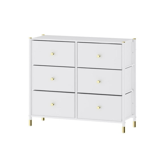 DECOMOMO Tall Dresser Storage with Baskets | 3-Tiers 6 Drawers | Chest of Drawers