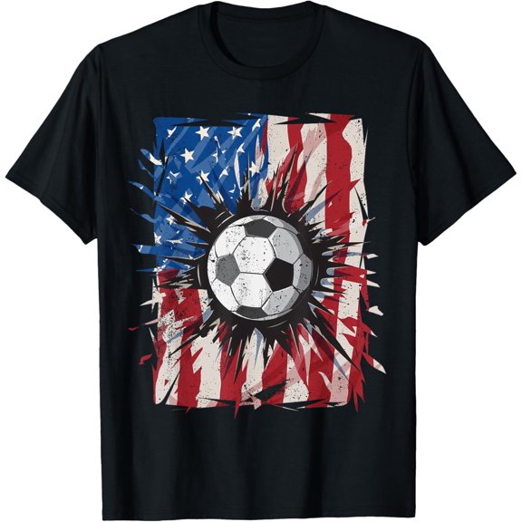 Vintage USA Soccer Fourth of July Sports T-Shirt