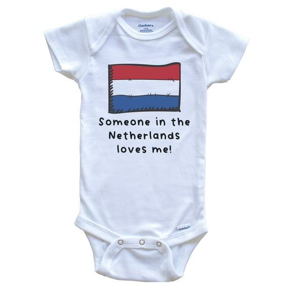 Someone in the Netherlands Loves Me Dutch Flag Cute Baby Bodysuit