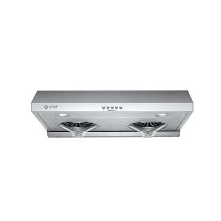 Chef’s C100 30” Under Cabinet Range Hood | Full Stainless Steel | 700 CFM with 3 Speed Settings | Energy Efficient LED Lamps | Fits 6 Inch Round (Best Under Cabinet Range Hood Reviews)
