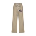 thumbnail image 4 of MIUOWANP Women's Wide Leg Cropped Pants Independence Day Print Print with Pockets, Drawstring Waist Casua Pants Size XXL(12)Khaki, 4 of 4