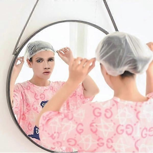 Disposable Shower Caps 100 pcs - Thickening Elastic Plastic Bath Cap, Waterproof Clear Shower Cap for Bath and Hair