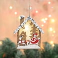 thumbnail image 3 of Árbol de Navidad Decoración colgante Casa de madera luminosa Colgante iluminado Hueco Papá Noel Colco Colgante de árbol, 3 of 8