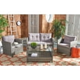 thumbnail image 3 of SAFAVIEH Vellor Outdoor Patio 4 Piece Conversation Set, Grey, 3 of 9