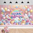 thumbnail image 2 of Birthday Polyester Banner Photography Backdrop Rainbow and Gift Box Theme with Balloons - Party Background Decoration for the Celebration, 2 of 9