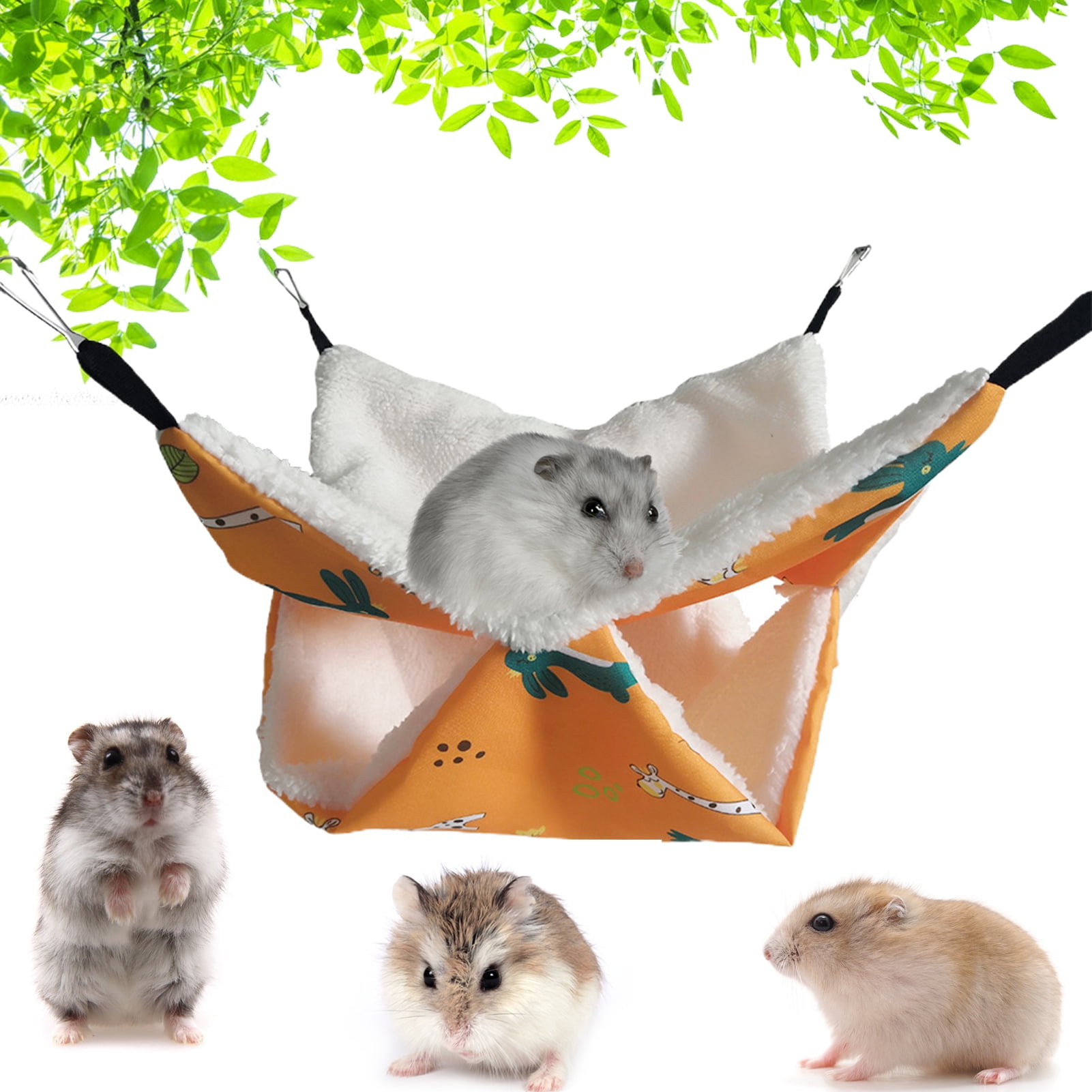Mushroom Guinea Pig Rat Hammock and Hideout Bed Hamster Ferret Hanging  Hammock and Tunnel Tube Soft Cage Accessories for Small Animals Chinchilla