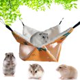 thumbnail image 4 of Fleece Rat Hammock and House Bedding Set, 2 Tier Hanging Bed for Guinea Pigs Hamster Ferret Chinchilla Cage Small Animals Light, 4 of 8