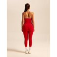thumbnail image 2 of PISONIC Women 2 Piece Workout Sets V Neck Halter Tank Matching Twist Waist Leggings Yoga Pilates Outfits, 2 of 6