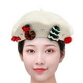 thumbnail image 6 of Abbraccia Christmas Hat Painter Hat Streetwear Headgear Decor Womens French Winter Cap for Holiday Cosplay Vacation Adults Beige White, 6 of 10